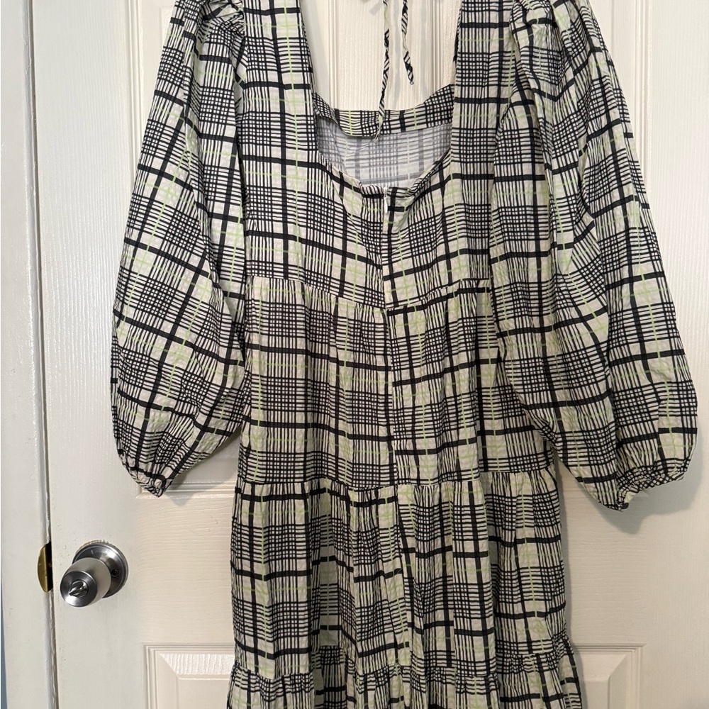 Topshop  Plaid Long Sleeve Dress size 6 - Picture 5 of 7